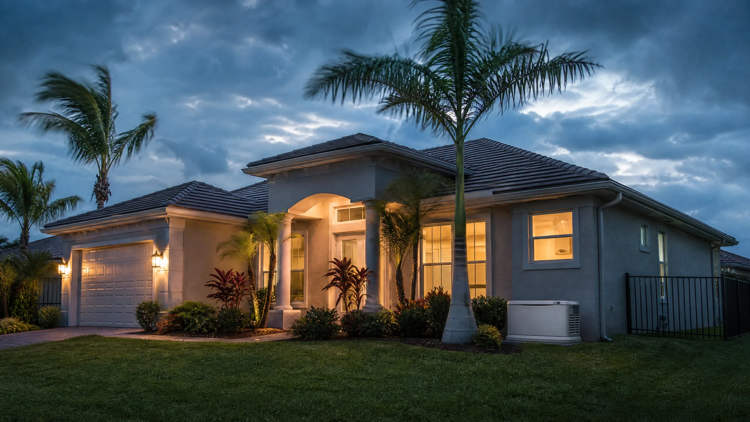 Storm-ready North Port home with a standby generator during hurricane season